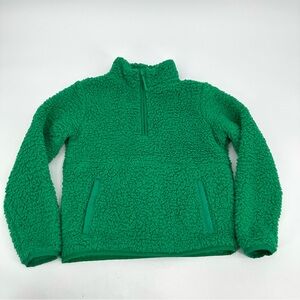 Wondershop Kids Pullover 1/4 Zip Top Med 8 Faux Sherpa Plush Sleepwear Green